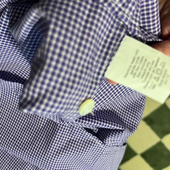 Thomas Mason for J. Crew Purple Checkered Women's Button Down Shirt - Picture 8 of 9